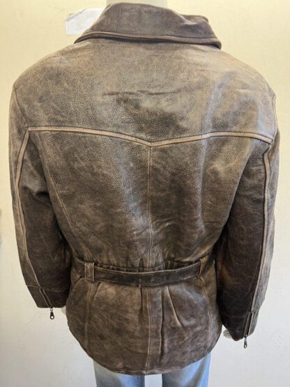 Women's Stylish Belted Cruiser Motorcycle Leather Jacket (M-B26) - Image 4