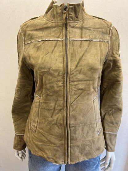 GAP Women's Sherpa Liner Stylish Leather Jacket (M-N49)