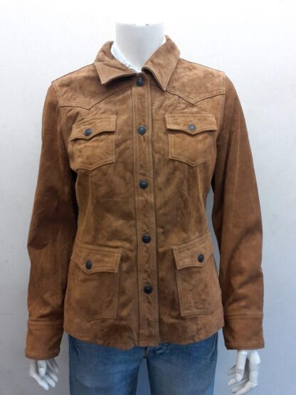 GAP Women's Trucker Style Leather Jacket (M-H24)