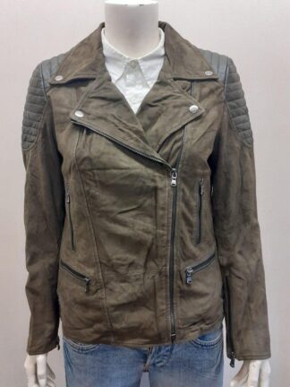 Women's Stylish Cruiser Motorcycle Heavy Leather Jacket (M-D40)
