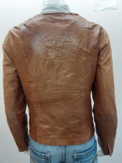 NAF NAF Women's Double Breasted Leather Button Up Jacket (M-E55) - Image 3