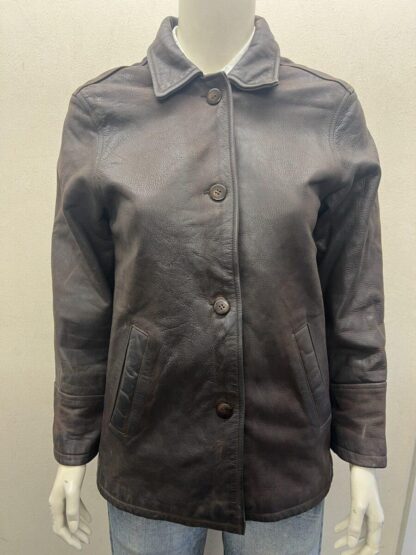 OAKWOOD Women's Button Up Box Style Leather Jacket (M-O39)