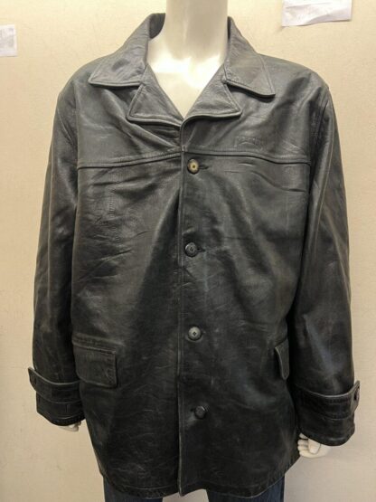 REDSKINS Men's Button Up Box Style Heavy Leather Jacket (M-O58)