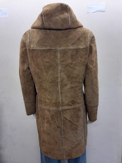 GAP Women's Hooded Long Button Up Leather Jacket (M-J50) - Image 3