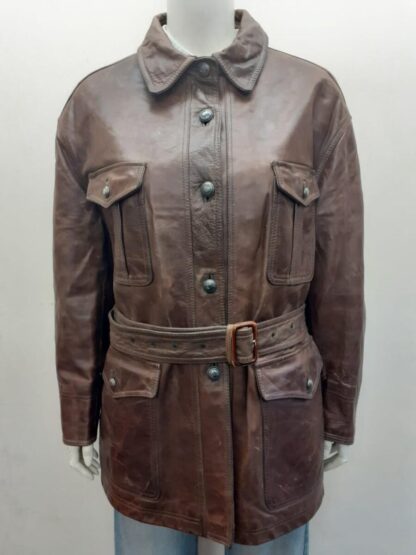 BLUES CLUB Women's Button Up Stylish Leather Jacket- Made In ITALY (M-J67)