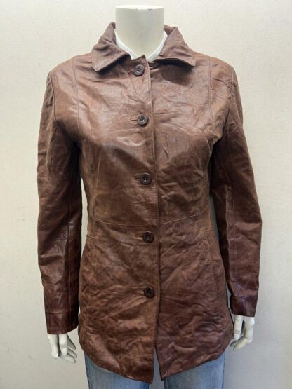 AVIATRIX Women's Button Up Stylish Leather Jacket (M-AB22)