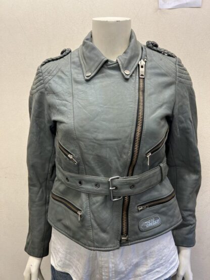 ECHTES LEDER Women's Belted Cruiser Bikers Motorcycle Heavy Leather Jacket (M-N42)