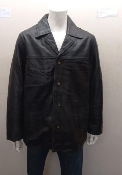REDSKIN Men's Button Up Box Heavy Leather Jacket (M-AQ21)