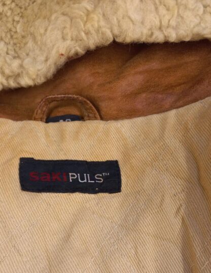 SAKI PULS Men's Stylish Bomber Leather Jacket With Removable Sherpa Collar (M-AF42) - Image 2