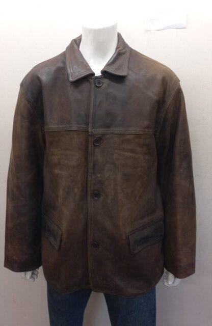 REDSKIN Men's Button Up Box Style Leather Jacket (H-P57)