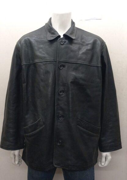CELIO Men's Button Up Box Style Heavy Leather Jacket (H-AF53)