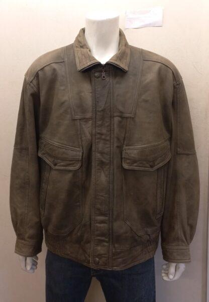 OPTI Main Zipper Men's Stylish Leather Jacket (H-AA3)