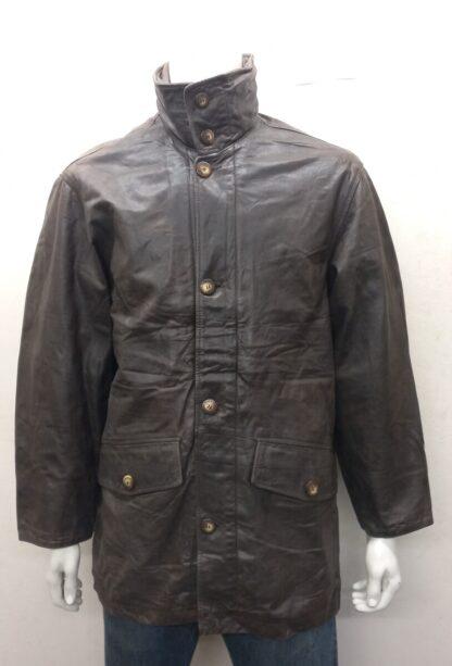 REDSKIN Men's Button Up Box Style Heavy Leather Jacket (H-AK7)