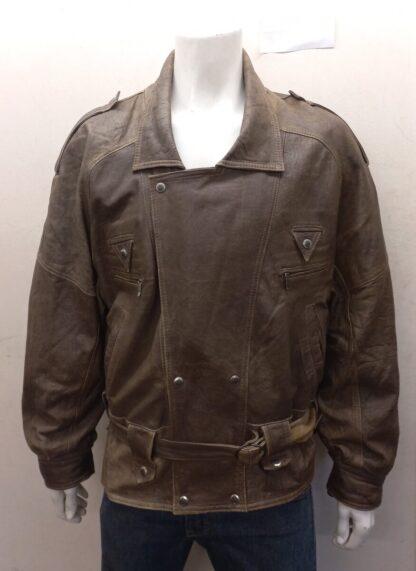 VERA PELLE Men's Stylish Leather Jacket Made In ITALY(H-AL34)