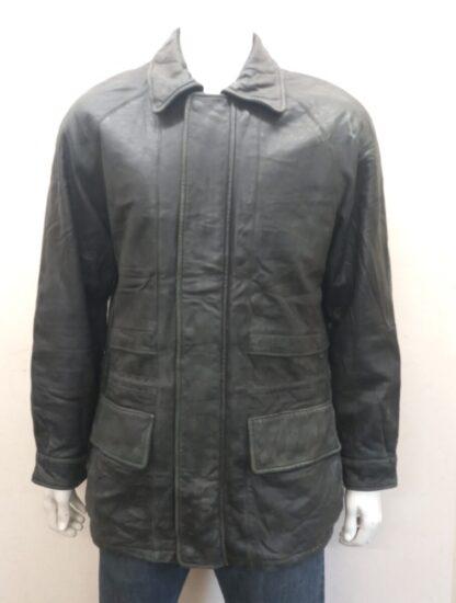 LONDON FOG Men's Two Way Zipper Stylish Leather Jacket (M-AE27)