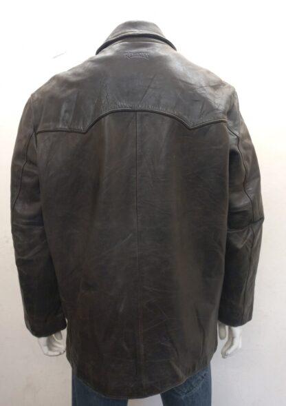 REDSKIN Men's Button Up Stylish Heavy Leather Jacket (M-J60) - Image 3
