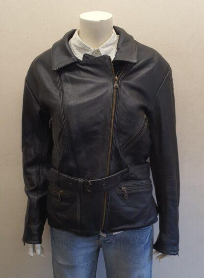 LOUIS INTERNATIONAL Women's Belted Cruiser Motorcycle Heavy Leather Jacket (H-T4)